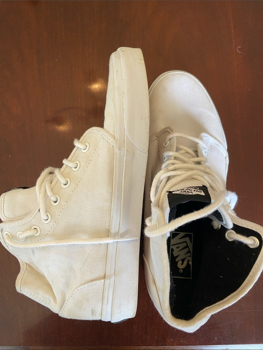 Vans White High-Top Canvas Sneakers